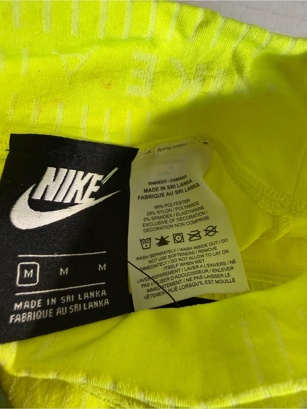 Nike Air Women’s Neon Yellow Seamless Mock Neck  Bodycon Dress with Logo M - Picture 3 of 10